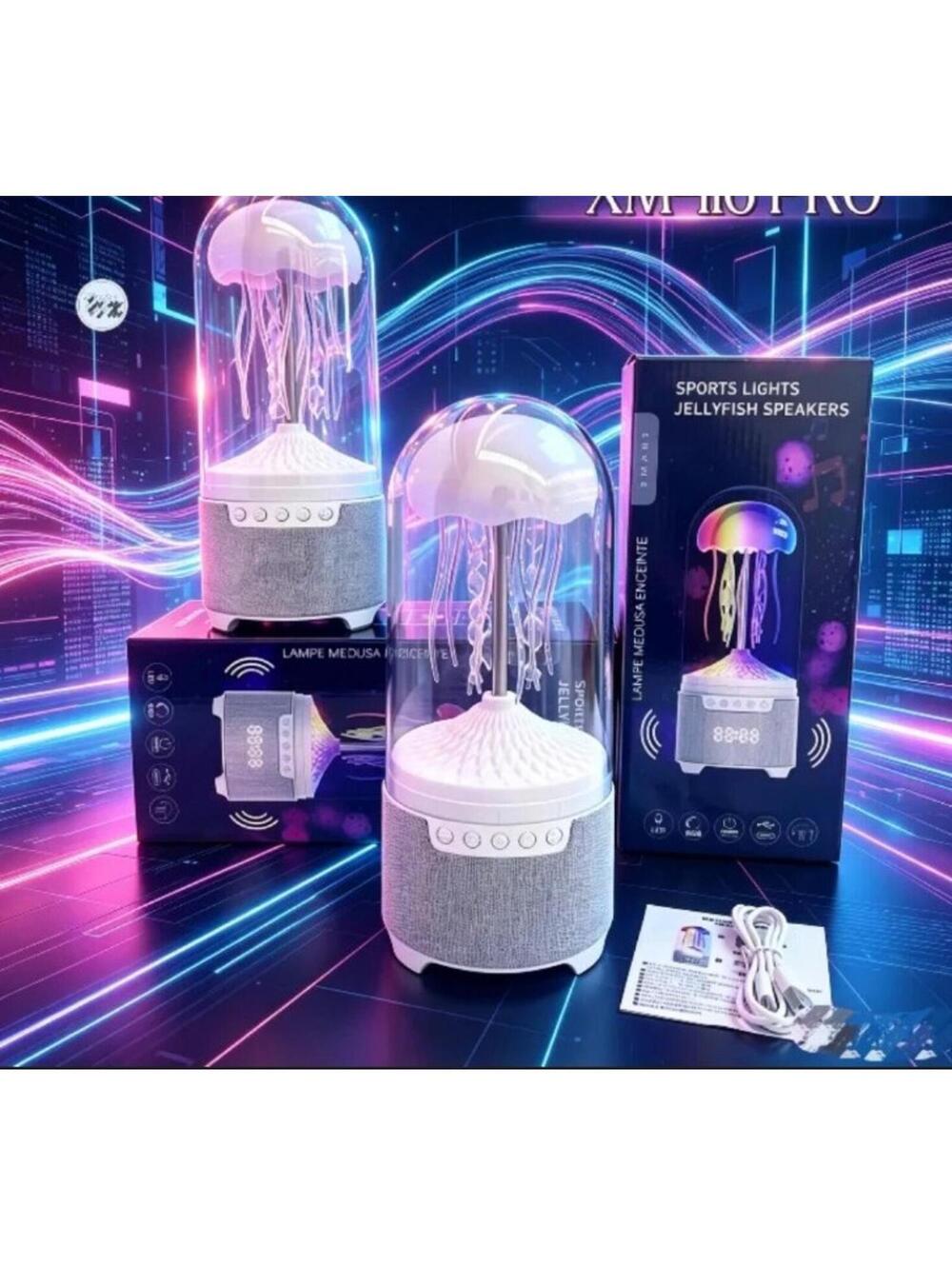 Jellyfish speaker LED clock wireless sync phone to music lighting white